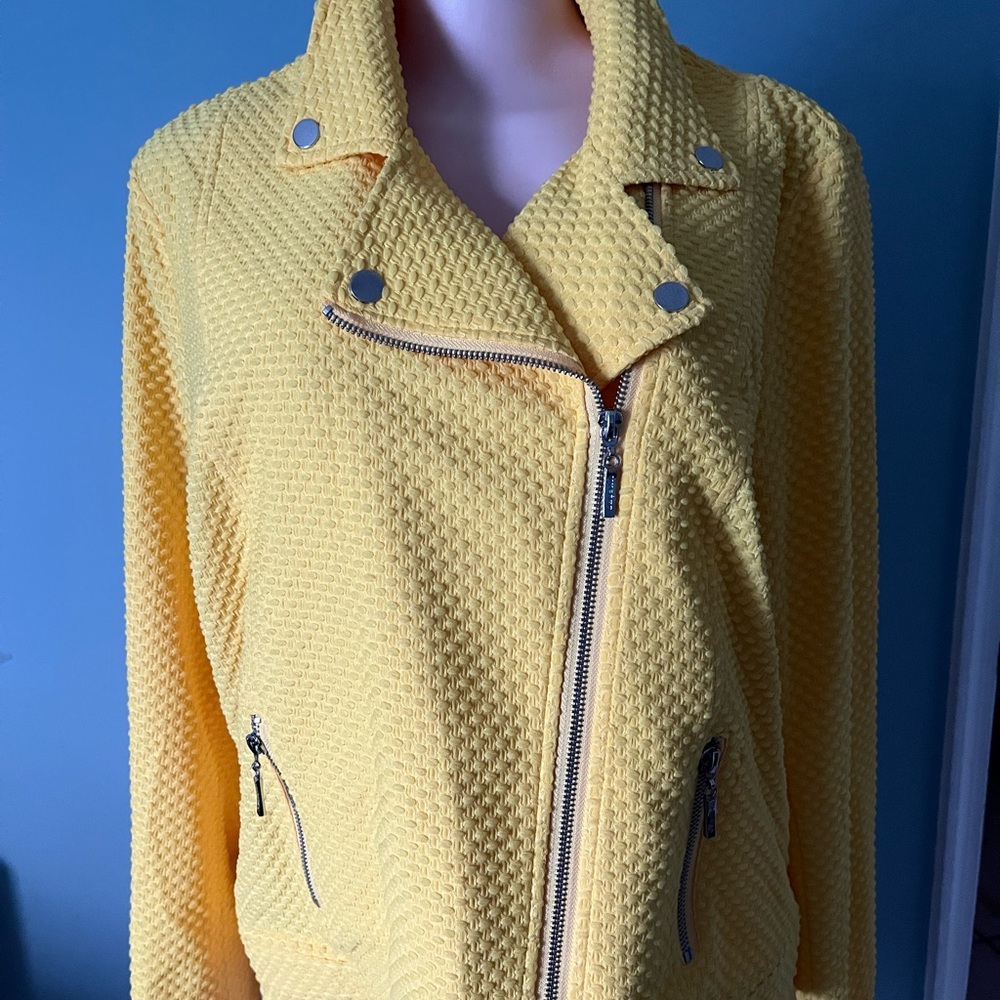 Yellow Textured Women's Jacket